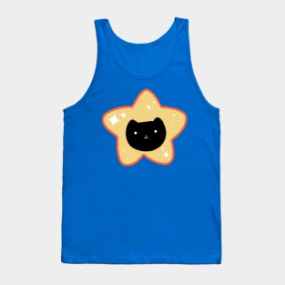 Star Black Cat Face Tank Top